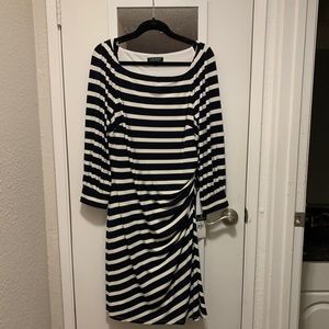 NWT Ralph Lauren Navy Stripped Dress